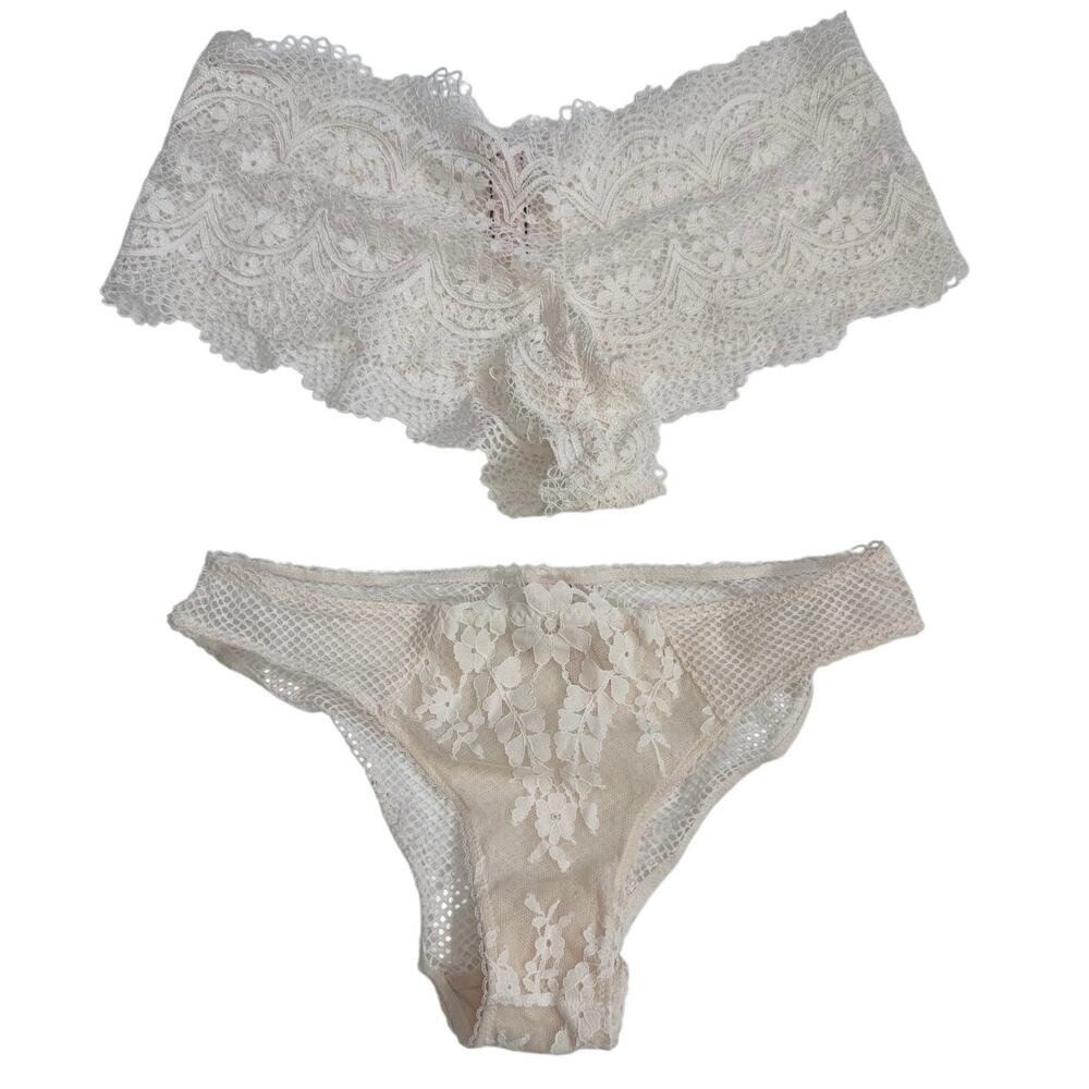 Victoria’s Secret Panty M NWT Lace Cheeky Shortie White Bridal Honeymoon Set